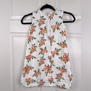 Little Unicorn Premium Muslin Sleep Sack - Watercolor Roses - Small (0-6 months)